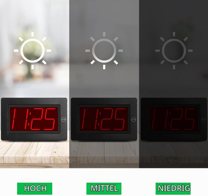 KWANWA Digitale Wecker Uhren LED Wanduhr mit 3 &