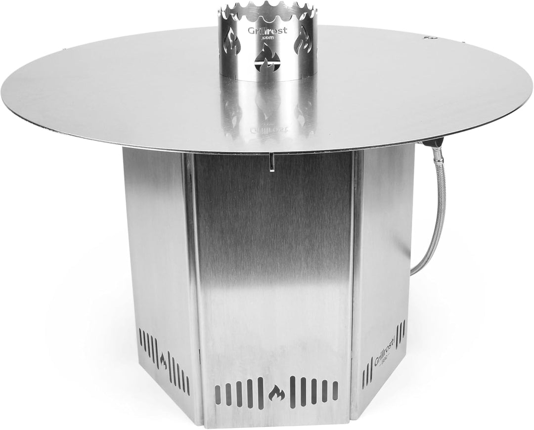 Grillrost.com Das Original Mini Wokaufsatz aus Edelstahl - für Mini Feuerplatte steckbar Mini-Wokauf
