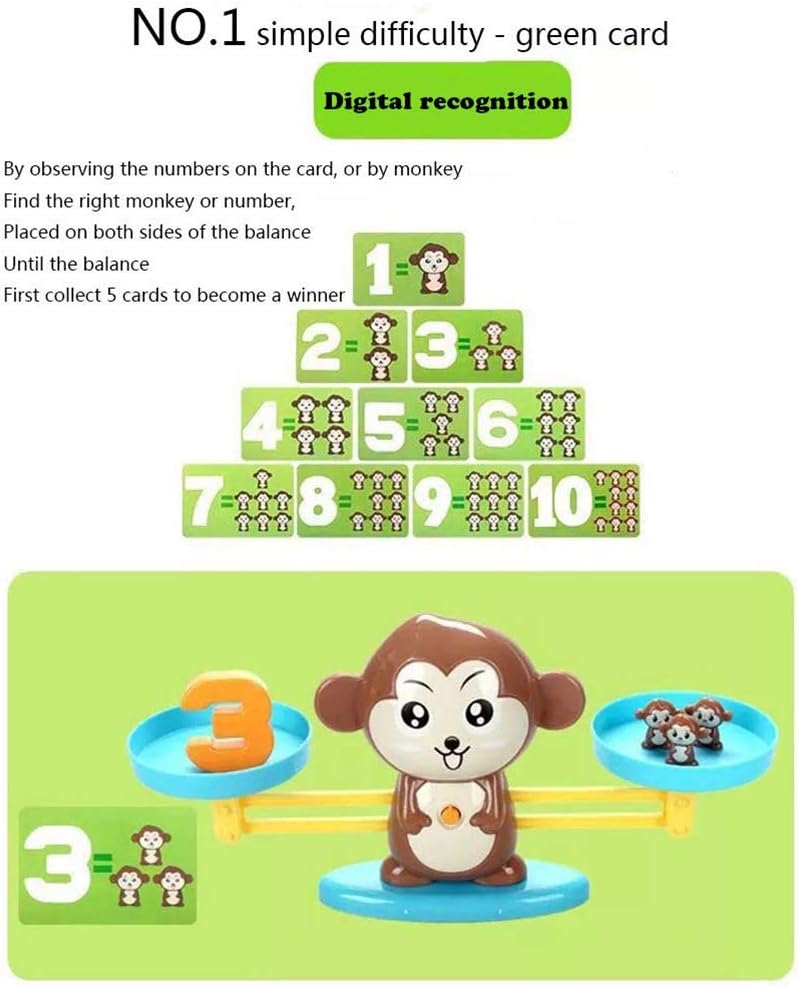 Queta Montessori Mathe Waage Spielzeug, Cartoon Tier Balance Skala Math Spielzeug Lernspielzeug mit