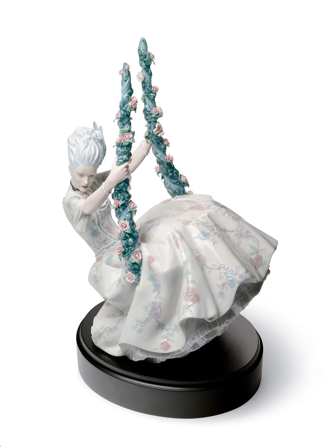 LLADRÓ Figur Rokokodame Auf Der Schaukel. Dame. Porzellan.