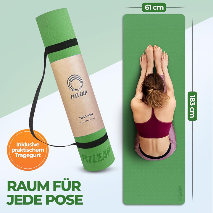 Yoga Matte Pro aus umweltfreundlichem TPE-Schaum, sehr rutschfeste, schadstofffreie, hypoallergene u