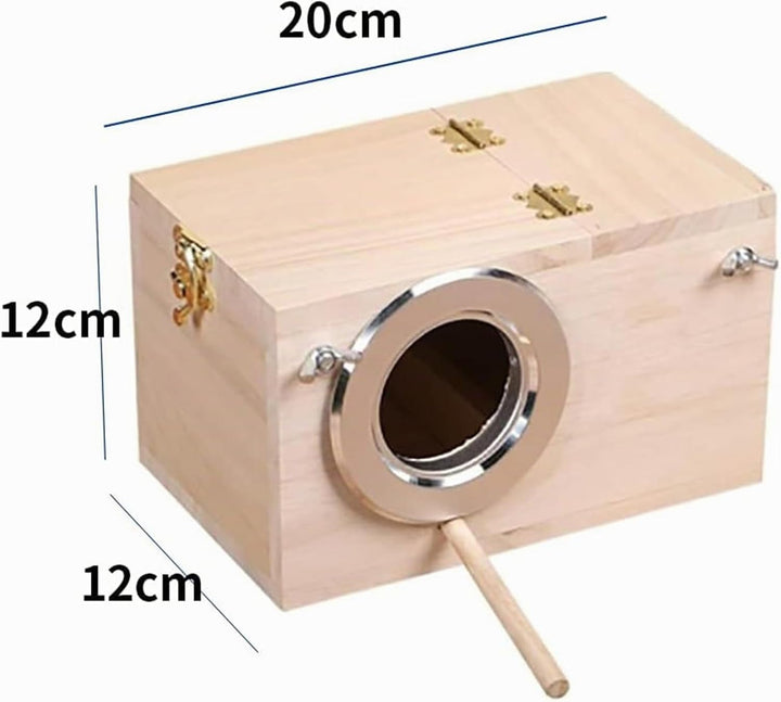 Massivholz Papagei Zucht Box Wellensittich Holz Zuchtbox Vogelzuchtbox Wellensittichhaus Sittich Nis