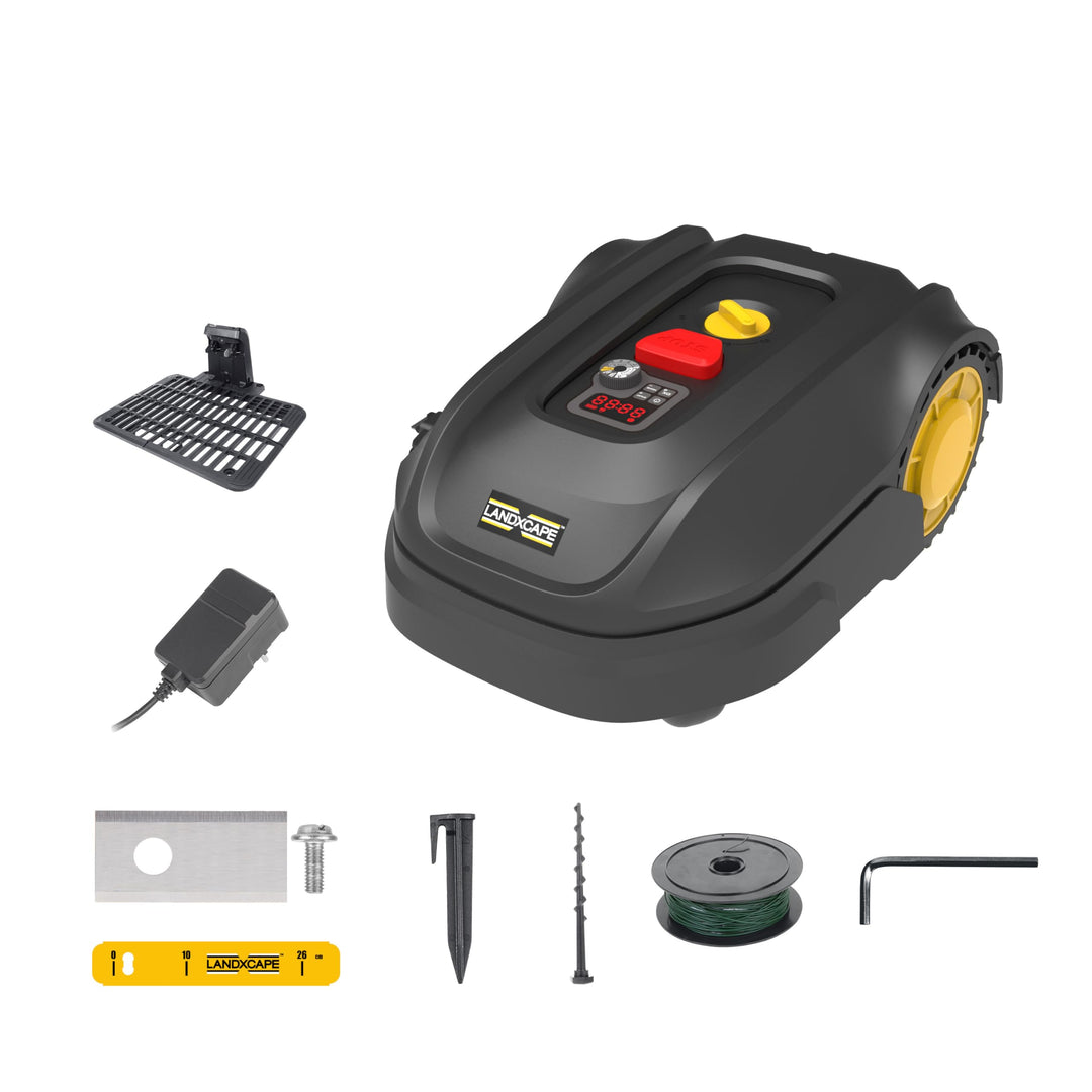 LANDXCAPE 18V (20V MAX) 300 m² Rasenmähroboter LX850, 3-Klingen-Mulch-/Schneidesystem, leise und zuv