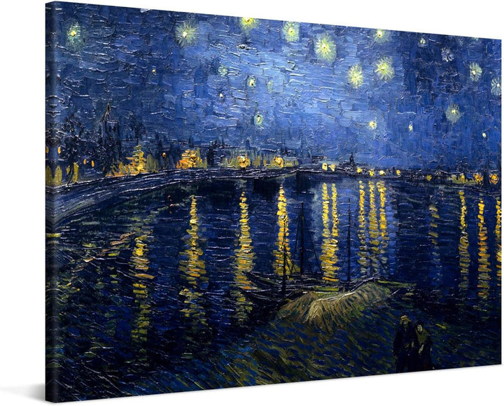 PICANOVA – Vincent Van Gogh Starry Night Over The Rhone 60x40 cm – Bild auf Leinwand – Leinwandbild