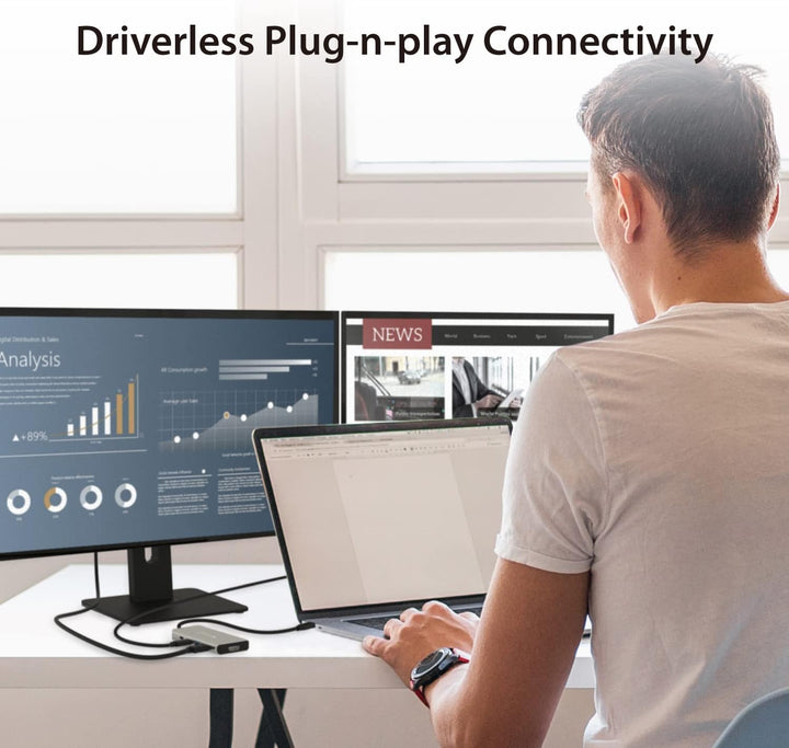 j5create USB4 Multi-Port Hub-5 in 1 USB4 Hub mit PD 85W/Dual 4K Display/DisplayPort 1.4/USB-A/USB-C