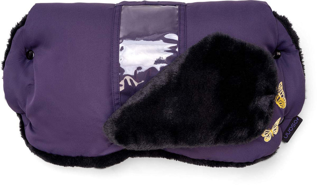 Osann Handmuff für Kinderwagen & Buggy inkl. Handytasche, Handwärmer, Muff aus Fell - Blackberry, Bl
