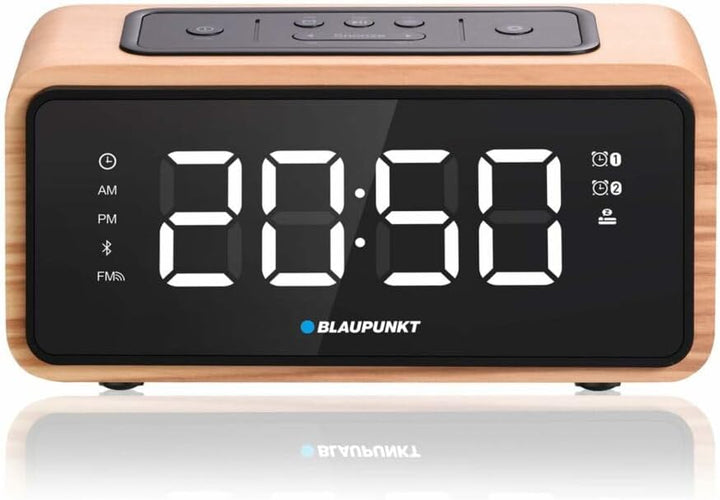 Blaupunkt CR65BT Radiowecker FM Bluetooth 60 Senderspeicher LED Display Uhr mit Doppelalarm und Schl