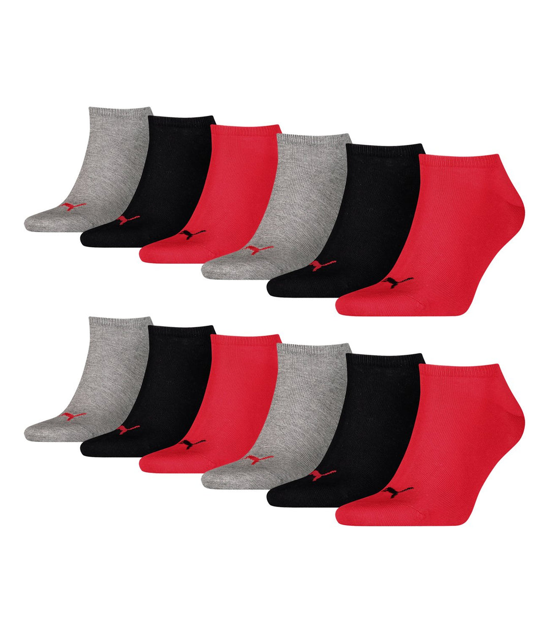 PUMA Unisex Sneaker Plain Socke (3er Pack), 35-38 -232 black / red
