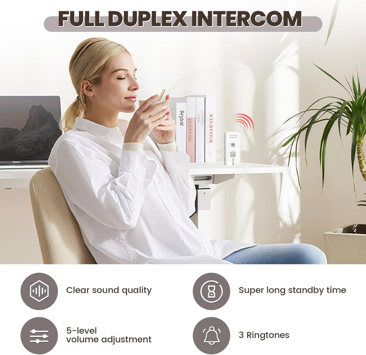 Gegensprechanlage Funk Kabellos, 2-Wege-Gegensprechanlage, Kabelloses Intercom-System für Zuhause, 5