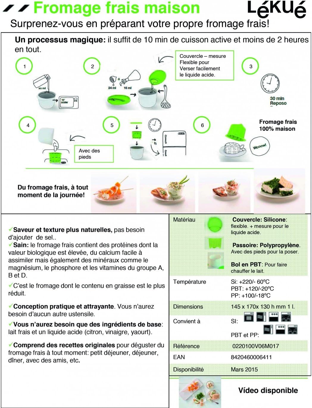 Lékué 0220100V06M017 Käsemaschine, Kunststoff