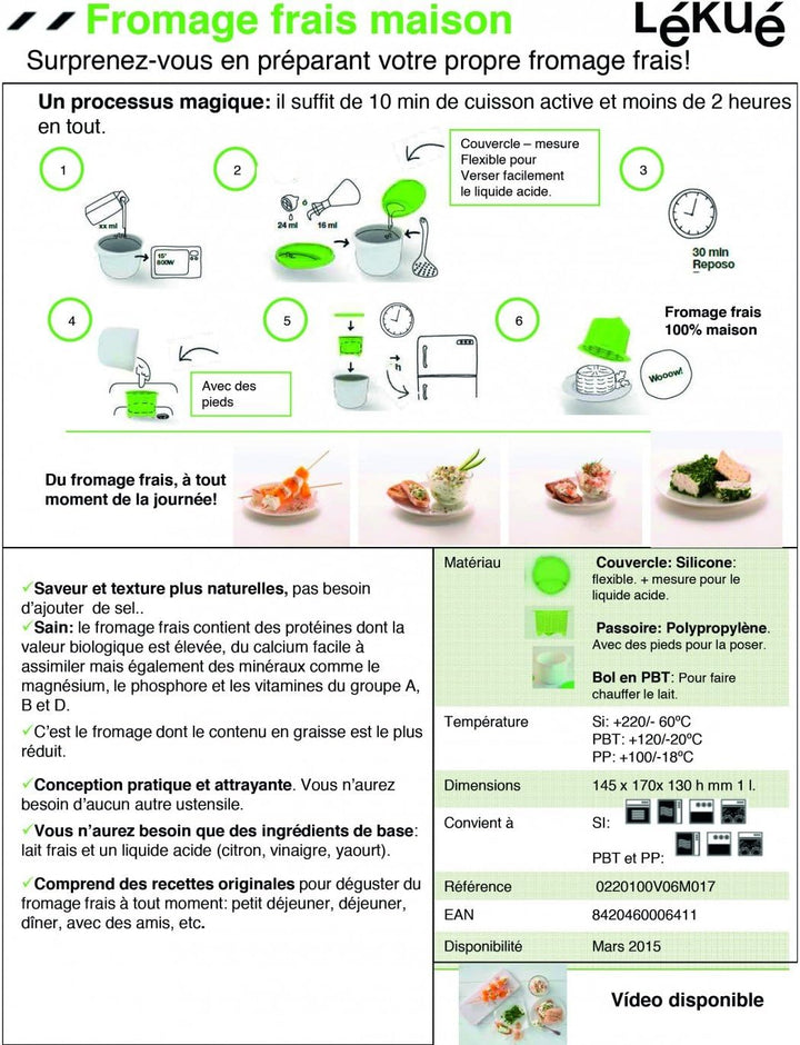 Lékué 0220100V06M017 Käsemaschine, Kunststoff
