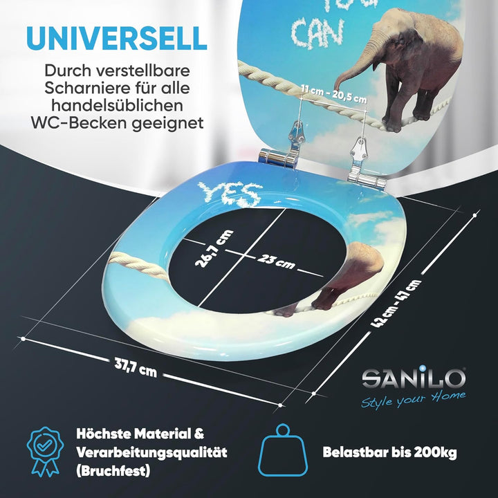 Sanilo WC Sitz mit Absenkautomatik, viele neue Toilettendeckel zur Auswahl, hochwertige Oberfläche,
