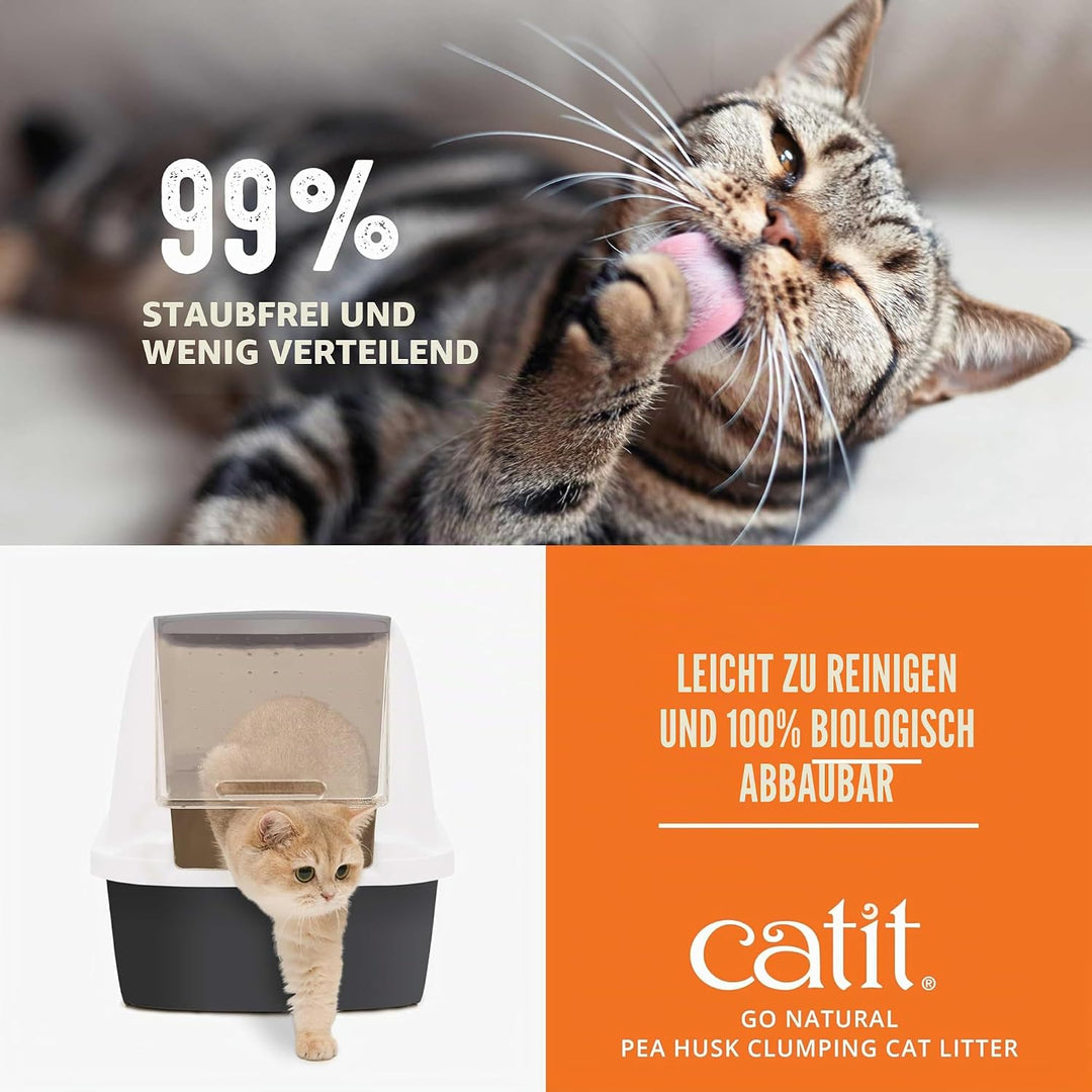Catit Go Natural!, klumpende Katzenstreu, aus Erbsenhülsen, mit Vanilleduft, 2 x 2,8kg (5,6kg), Vani