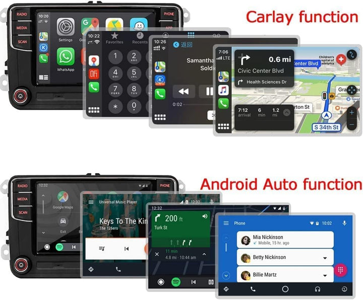 SCUMAXCON Autoradio RCD330 RCD360 PRO2 Carplay Androidauto Bluetooth USB 6.5" Radio Funktionen OPS f