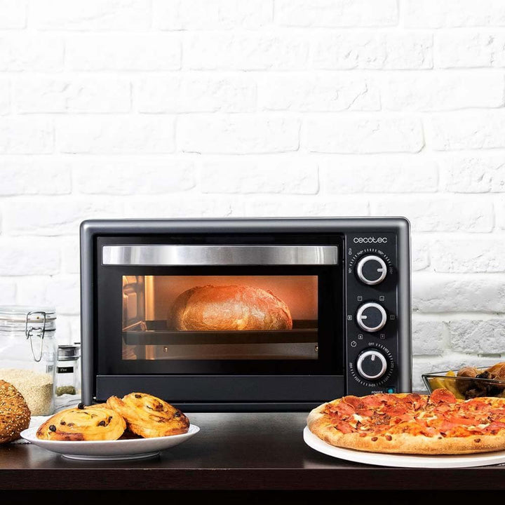 Cecotec Tischofen Bake&Toast 2600 Black 4Pizza, 26 L, 1500 W, inklusive Pietra Pizza Stein für Ergeb