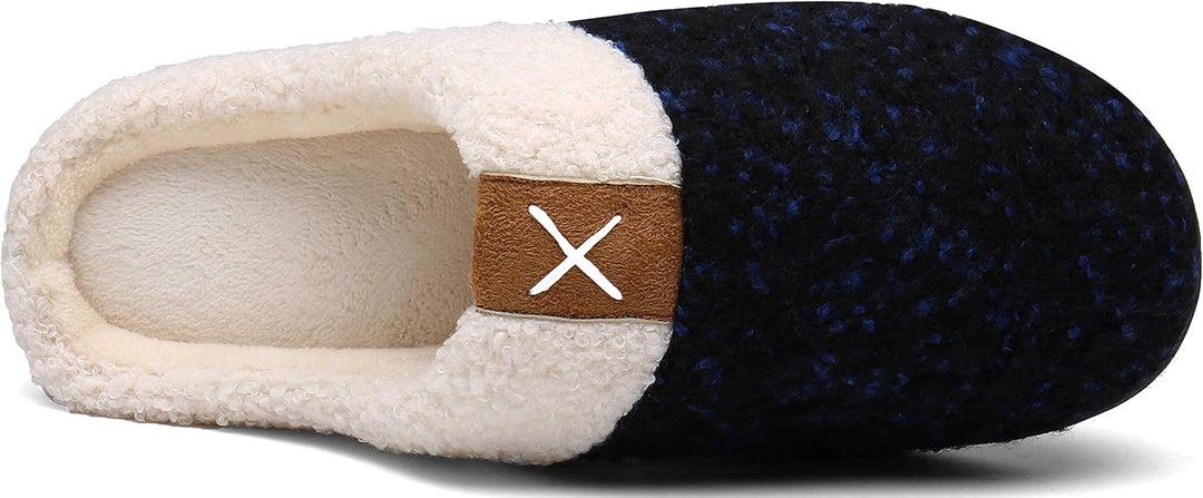 Mishansha Unisex Winter Warm Memory Foam Hausschuhe für Indoor & Outdoor,Gr.36-47 Lapisblau 36/37 EU