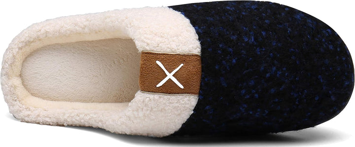 Mishansha Unisex Winter Warm Memory Foam Hausschuhe für Indoor & Outdoor,Gr.36-47 Lapisblau 36/37 EU