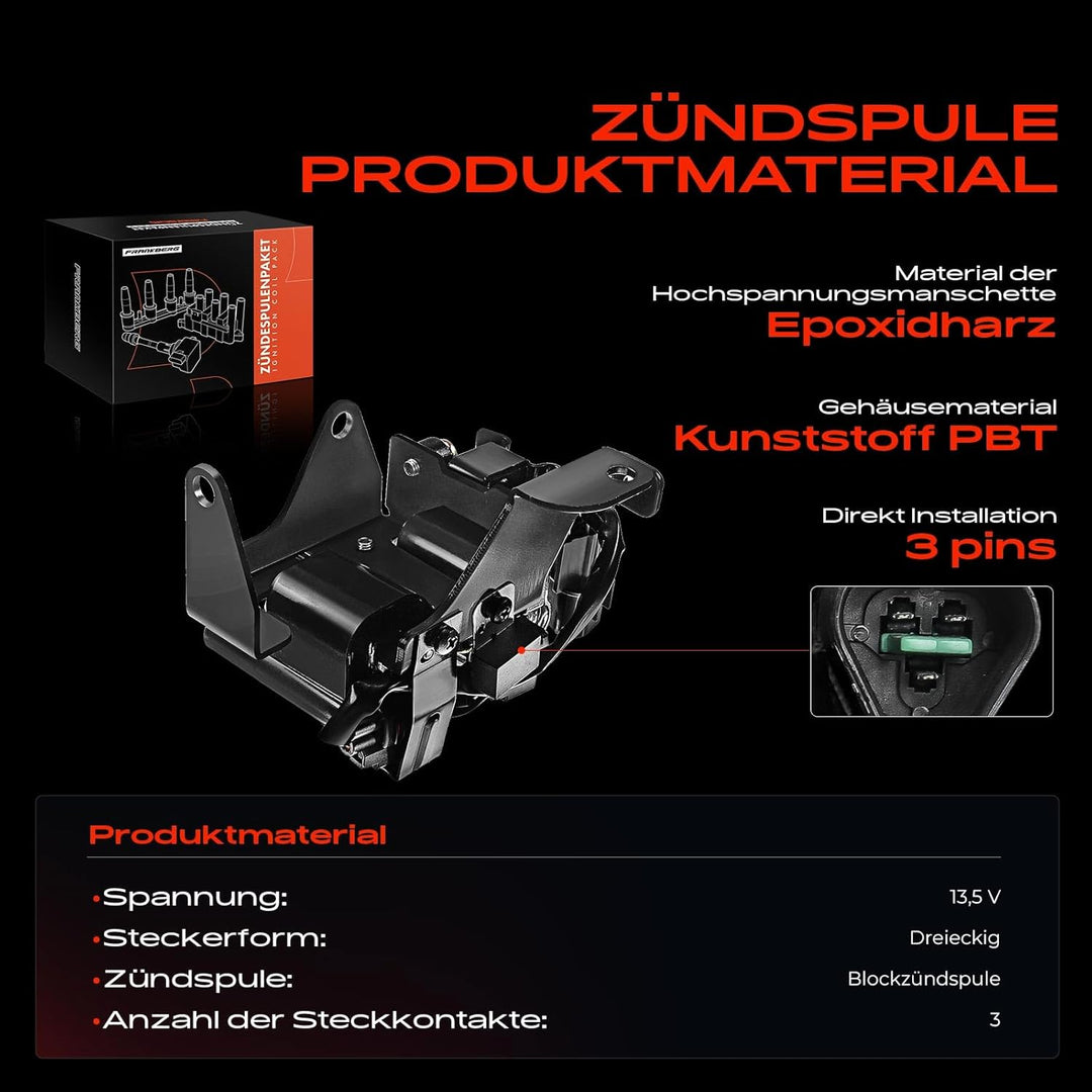 Frankberg Zündspule Zündmodul Kompatibel mit i10 PA 1.1L 2008-2013 Picanto BA 1.0L 2007-2011 Picanto
