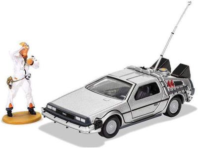 Back to the Future DeLorean und Doc-Brown-Figur