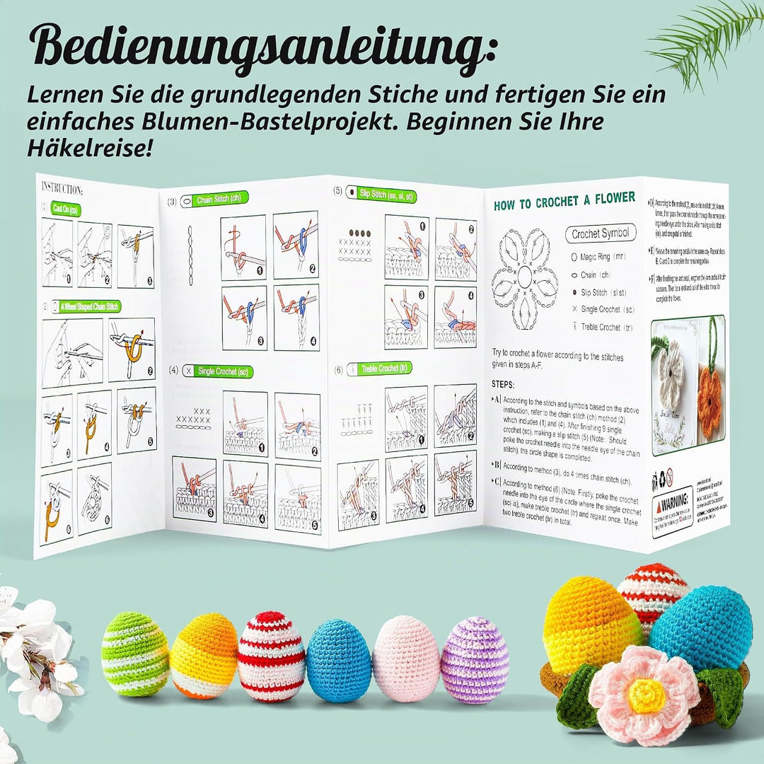 Inscraft Häkelgarn-Set für Anfänger, Erwachsene und Kinder, enthält 1509 m an Acryl-Knäuel in 30 Far
