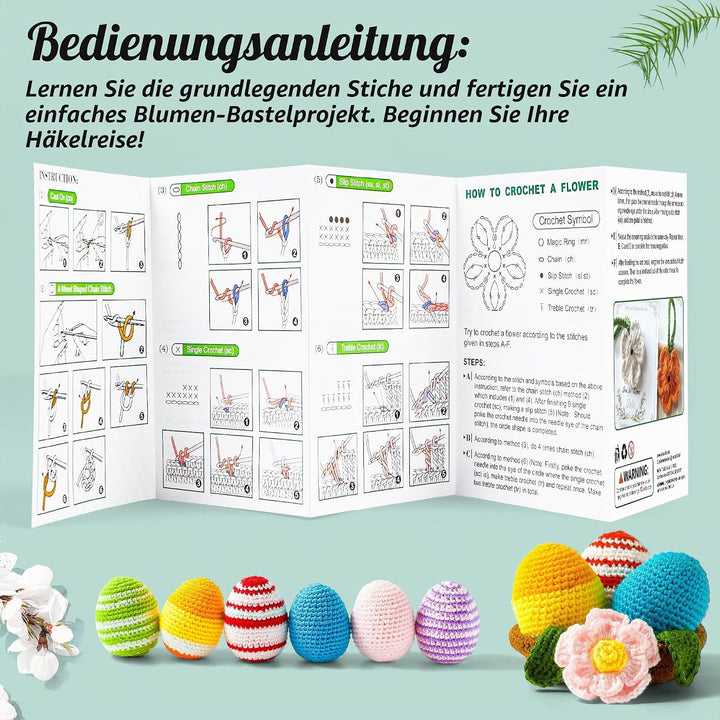 Inscraft Häkelgarn-Set für Anfänger, Erwachsene und Kinder, enthält 1509 m an Acryl-Knäuel in 30 Far