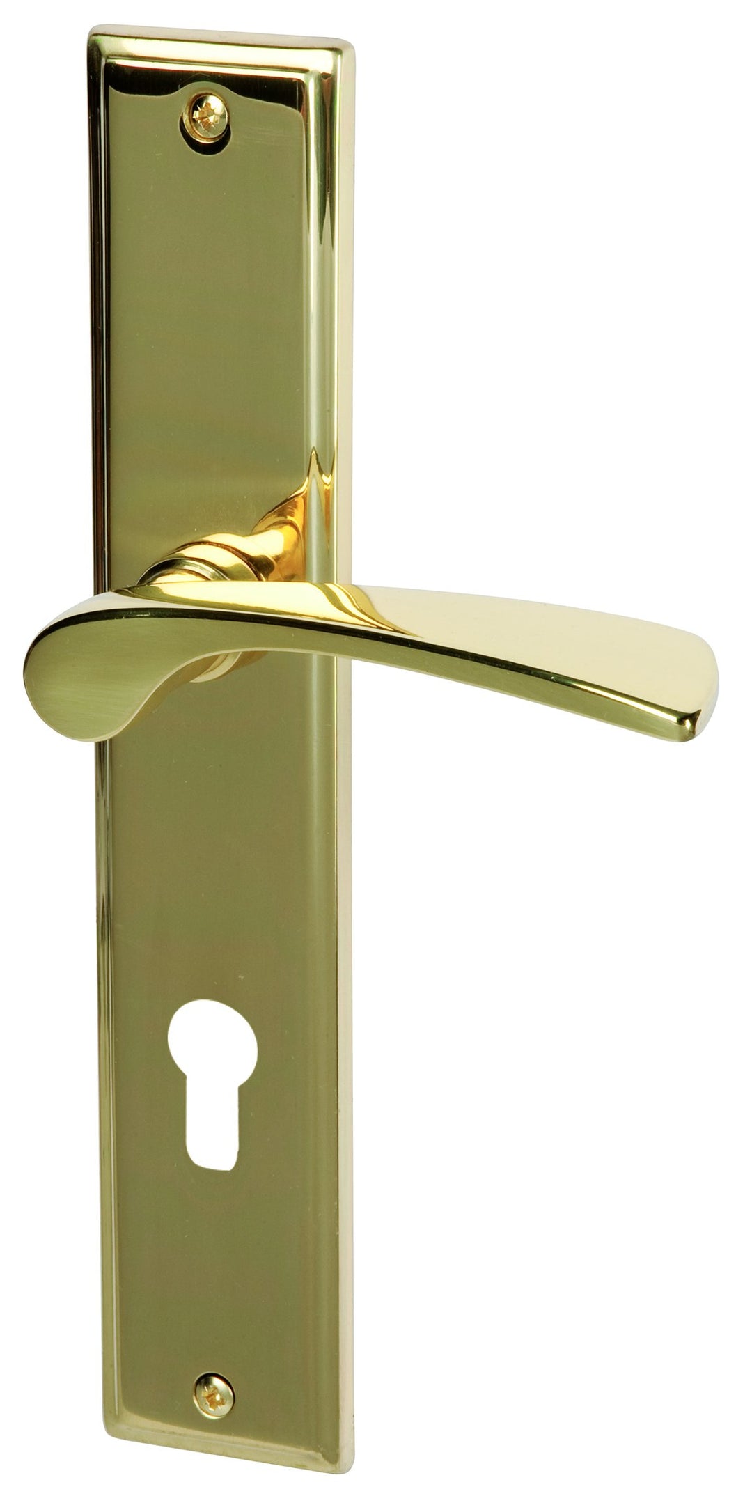 Alpertec 32215853 Nelson-LS Messing poliert für Wohnungseingangstüren PZ Drückergarnitur Türdrücker
