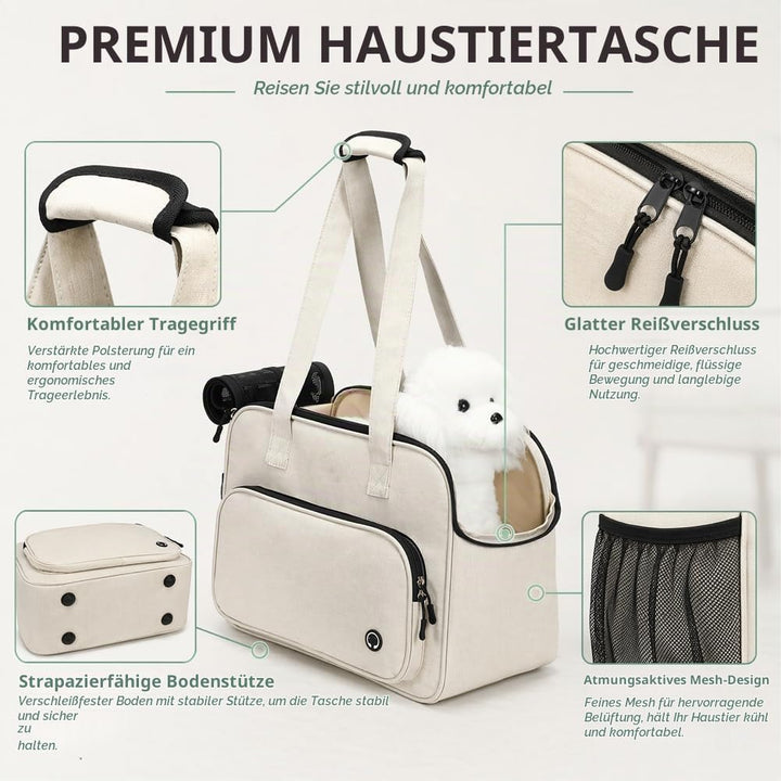 CEWROM Hundetasche für Kleine Hunde und Katzen mit grossen Taschen, Leichte &amp; Atmungsaktive Haustier