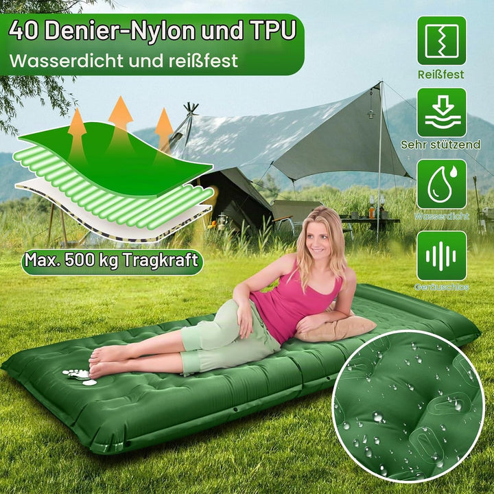 Wholede Isomatte für Outdoor, Camping Luftmatratze mit Fusspumpe, Isomatte Ultraleicht für 1 Person,