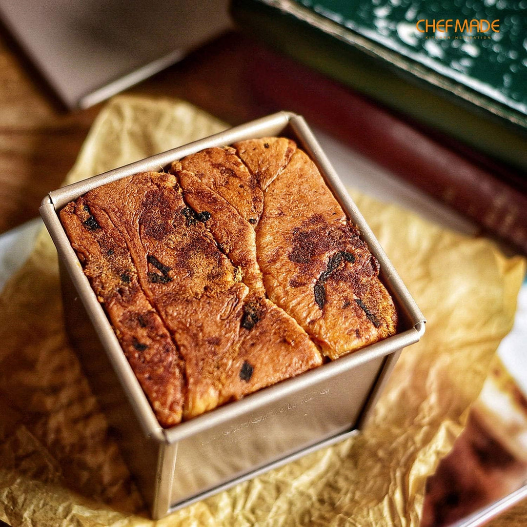 CHEFMADE Pullman Loaf Pan mit Lip, 0,55 Lb Teig Kapazität Nicht-stick Rechteck Flache Toast Box für