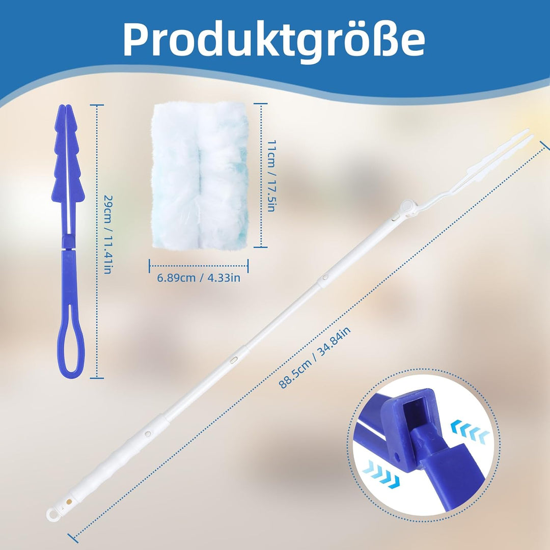 42 Stück Swiffer Staubmagnet Nachfüllpack Set,Swiffer Staubwischer mit 2 Handgriff, Staubwedel für S