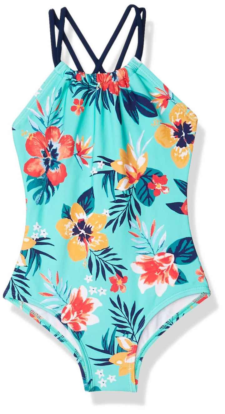 Kanu Surf Girls' Jasmine Beach Sport Halter One Piece Swimsuit