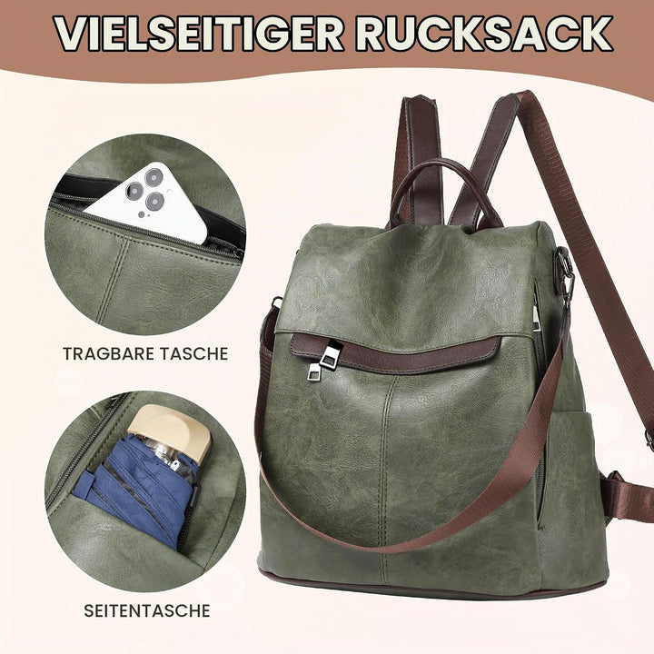 shepretty Damen Anti Diebstahl Rucksack Umhängetasche Schultasche 0298-gr-2new 33*32*15cm, 0298-gr-2