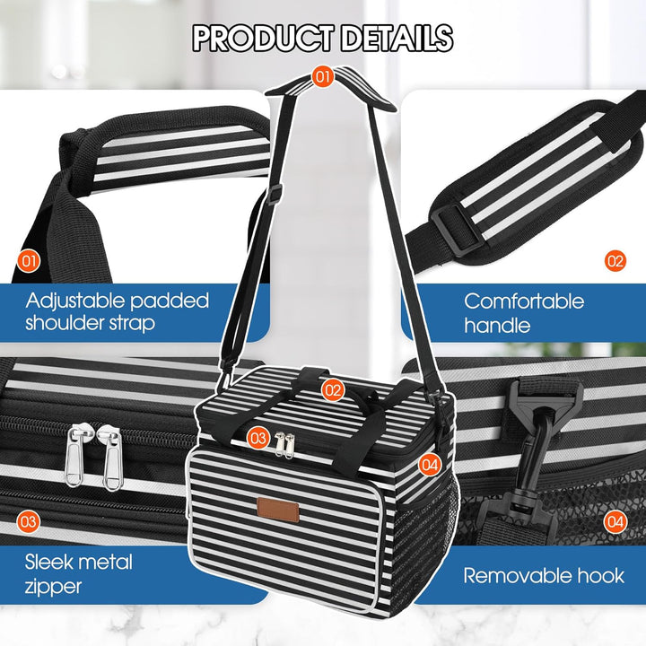 Kühltasche Lunchtasche, Picknicktasche Isoliertasche Lunchbox Tasche Grosse Auslaufsichere Isolierte