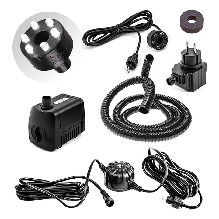 CLGarden DIY Set Springbrunnen Pumpe SP1-SL mit LED-Beleuchtung und automatischer Lichtsteuerung