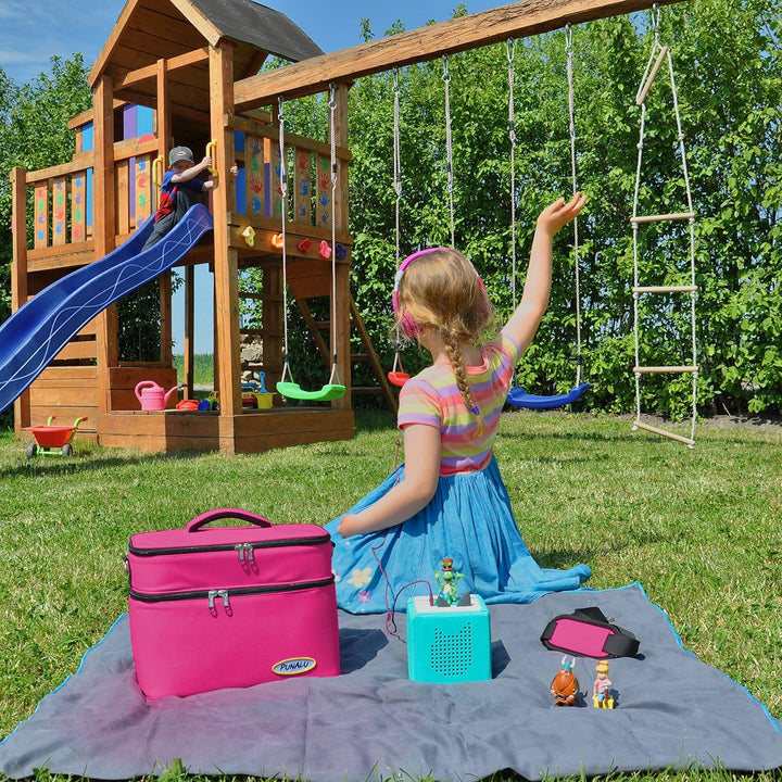 PUNALU grosse Tasche für Toniebox inkl. Schutzfolie passend für Toniebox, Platz für 68 Tonies, Set T
