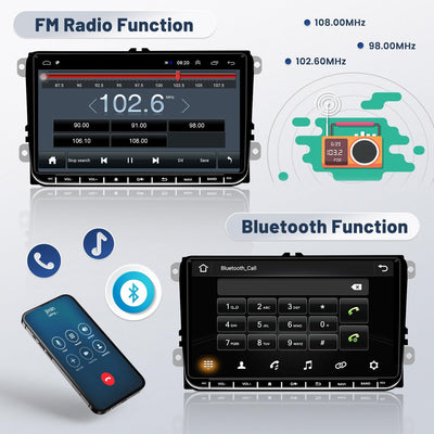 2+64GB Android Autoradio für VW Golf 5 6 Polo Skoda Passat Radio 2 Din mit Navi Auto-Player mit GPS-