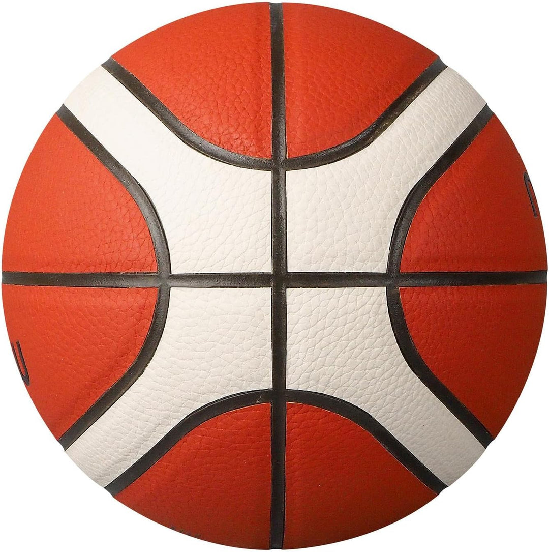 Molten BG3800 Basketball, FIBA-geprüft, Verbundleder, Indoor-Spiel, Orange/Elfenbein Single x, Singl