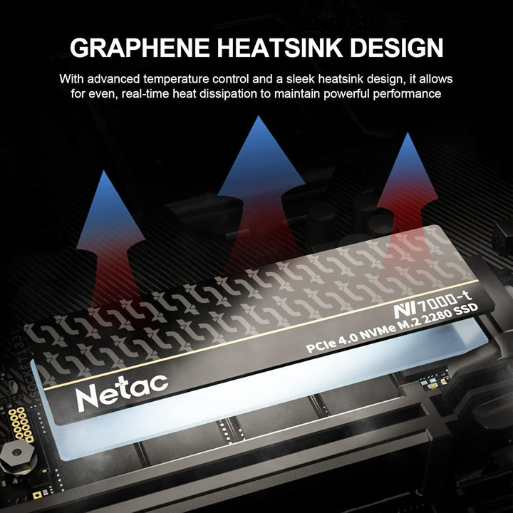 Netac NV7000-t 2 TB M.2 NVMe SSD, 2 TB, PCIe 4.0, 7.300 MB/s Lesen, 6.700 MB/s Schreiben, Internes S