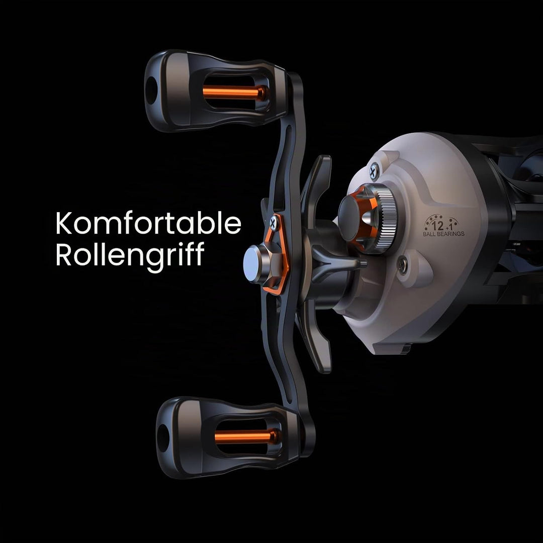 Lixada Baitcasting Angelrolle Baitcaster Rolle mit Magnetischem Bremssystem und Korrosionsbeständige