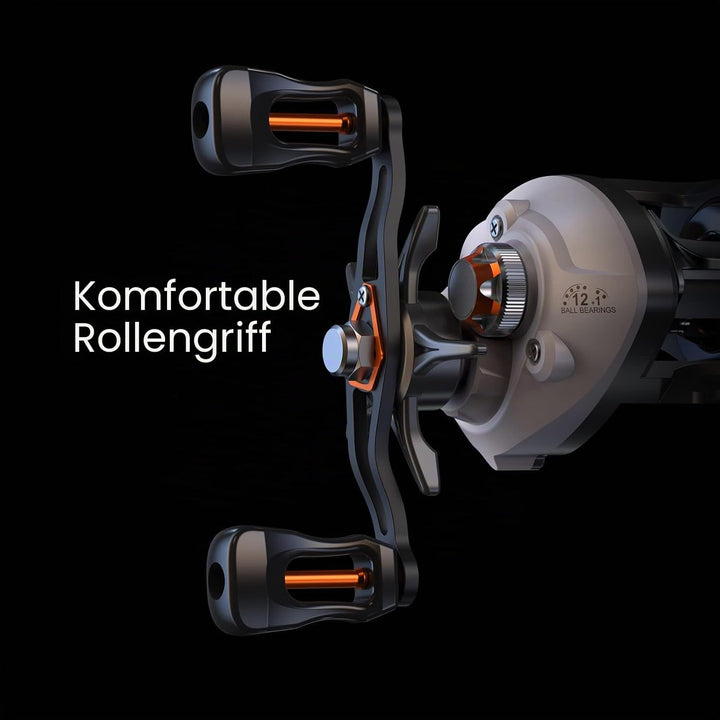 Lixada Baitcasting Angelrolle Baitcaster Rolle mit Magnetischem Bremssystem und Korrosionsbeständige