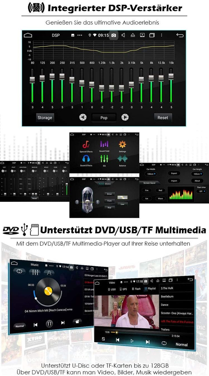 ERISIN 8-Kern 4GB RAM+64GB ROM Android 10 Doppel Din Autoradio Bluetooth GPS für Honda CR-V Navigati