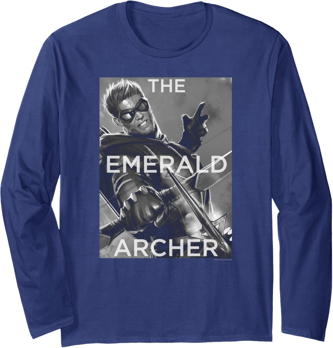Justice League Green Arrow Trigger Greyscale Langarmshirt
