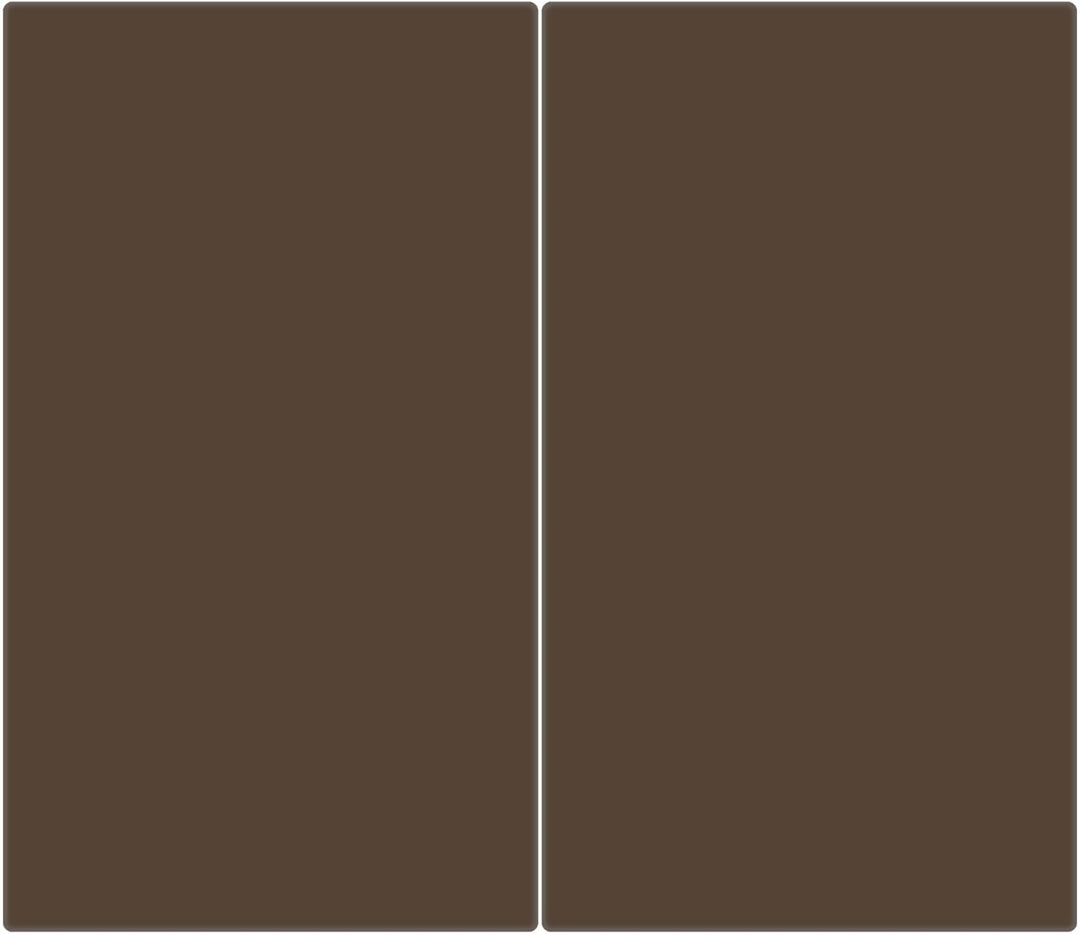 banjado® Herdabdeckplatte Glas 2-teilig je 30x52 cm/Schneidebrett Herdabdeckung mit Motiv Schokobrau