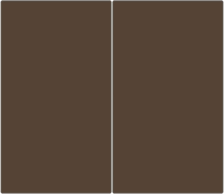 banjado® Herdabdeckplatte Glas 2-teilig je 30x52 cm/Schneidebrett Herdabdeckung mit Motiv Schokobrau