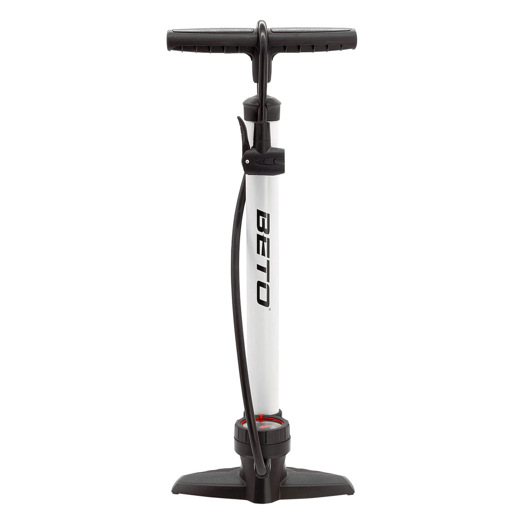 P4B | Luftpumpen mit oder ohne Manometer | Fahrradpumpe geeignet für alle Schlauchventile, Weiss = M