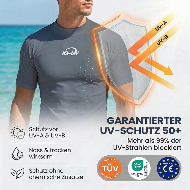 iQ-UV Shirt Herren Slim Fit Grau (Ash) S, Grau (Ash) S