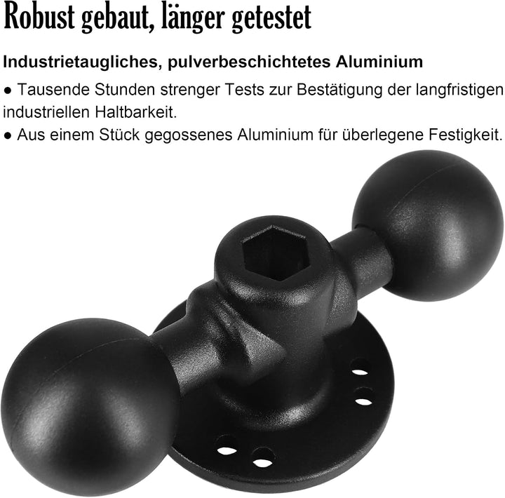 1,5 Zoll Dual Kugelhalterung Aluminiumlegierung, C-Grösse 38mm Doppel Kugel Basis mit AMPS Lochmuste