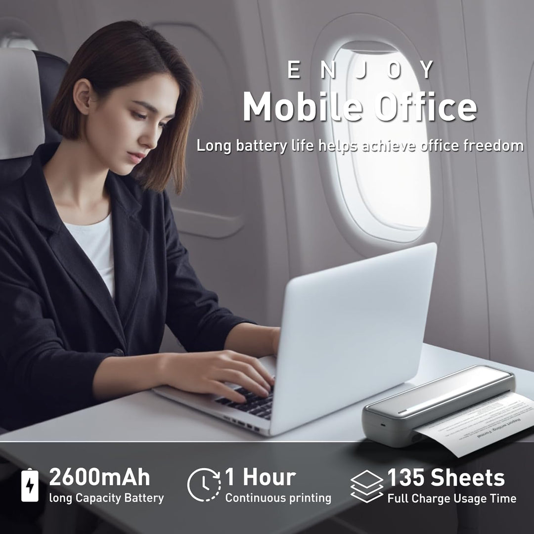 Bisofice X9 Mobiler Drucker Thermodrucker A4, Tragbarer Drucker für Handy, Laptop Drucker A4, für de