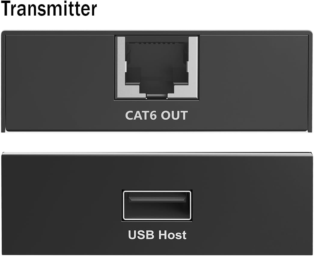 DIGITUS USB 2.0 über Ethernet-Extender – 4-Port USB-A Hub – 150m Reichweite mit Cat 6 Netzwerkkabel
