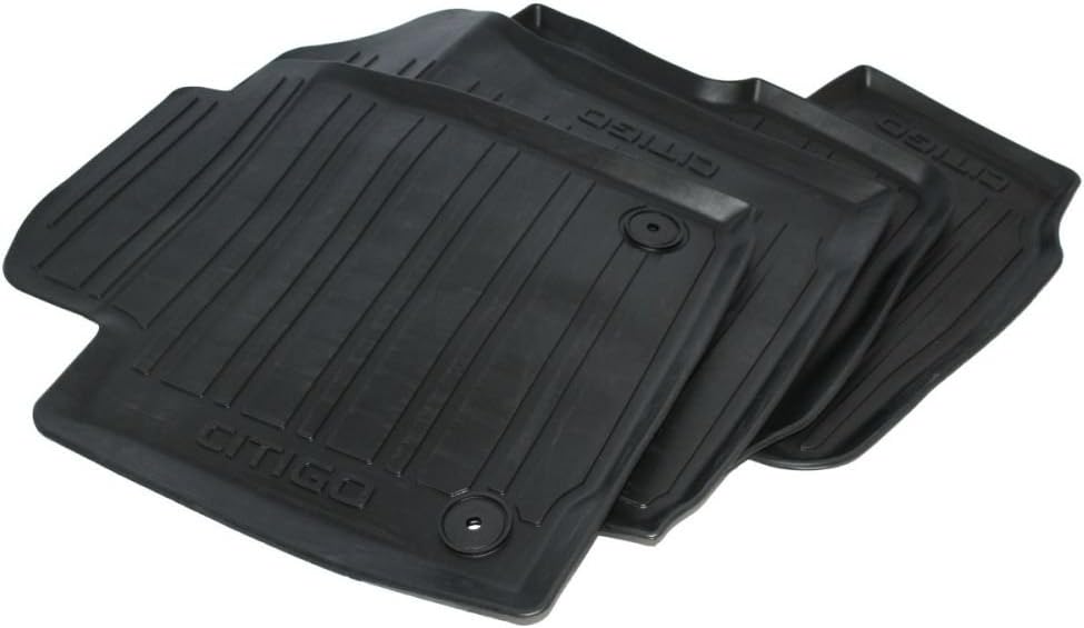 Skoda 1ST061550 Gummi Fussmatten 4X Gummimatten Original Allwettermatten mit Schriftzug (2-Türer)